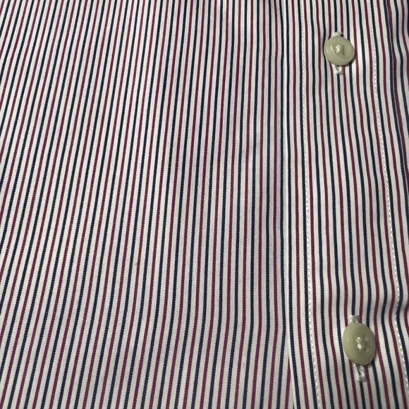 Stripe Dress Shirt Non Iron Cotton - Blue/Red - Picture 5 of 7